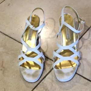 Good condition white heeled sandals